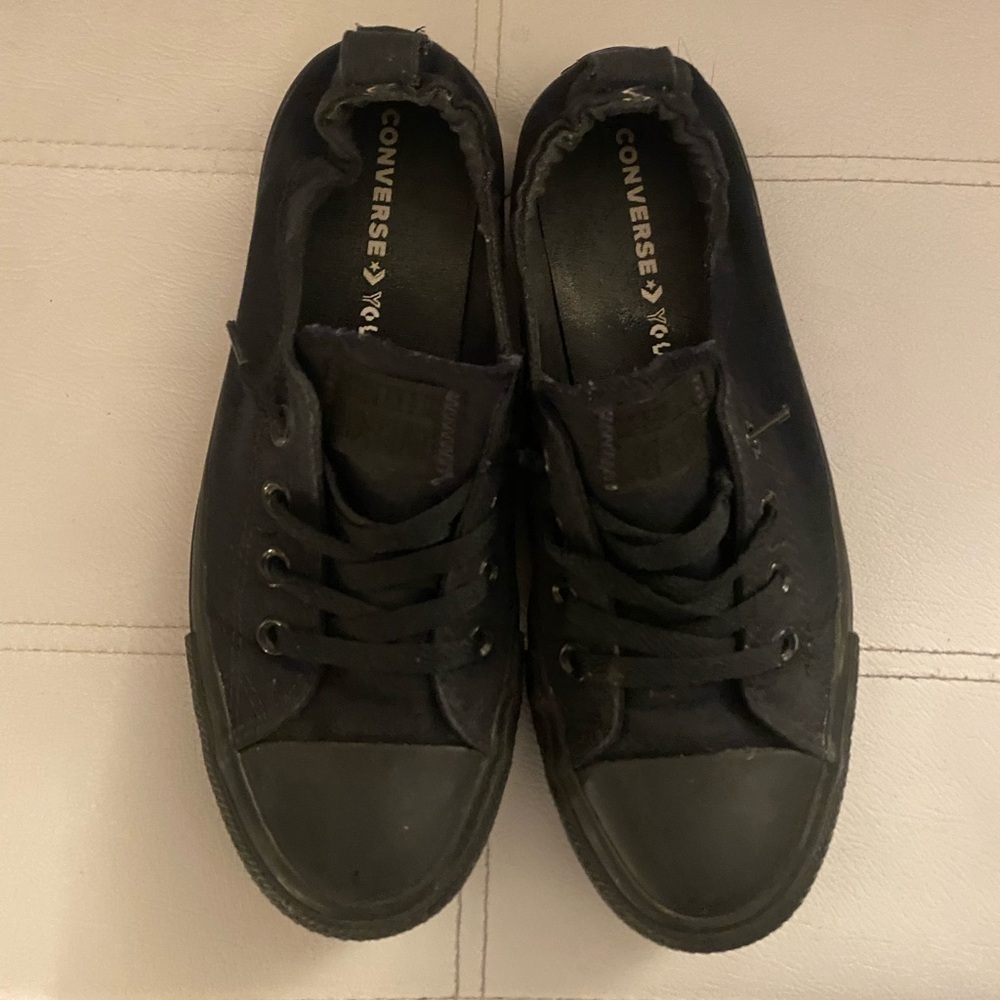 Converse Black Canvas Sneakers with Rubber Sole